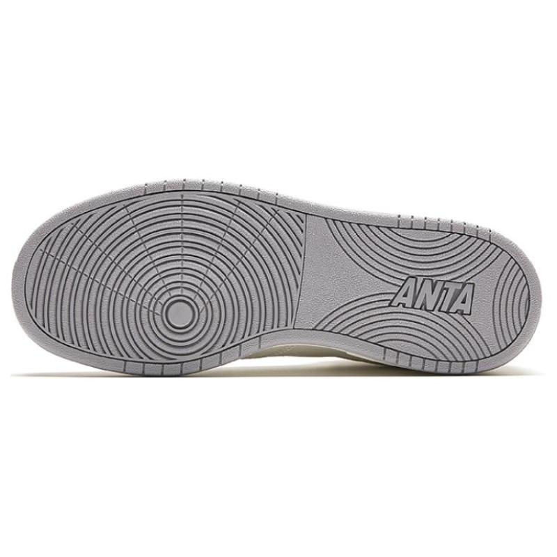 Anta Cushioned Wear-Resistant Slip-Resistant High-Top Skateboard Shoes Women's Ivory White Sneakers 922348087-1