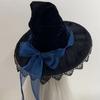 Lace Trim Wizard Hat Bandage Bow Lolita Bucket Hat New Witch Pointed Hat  Halloween Party