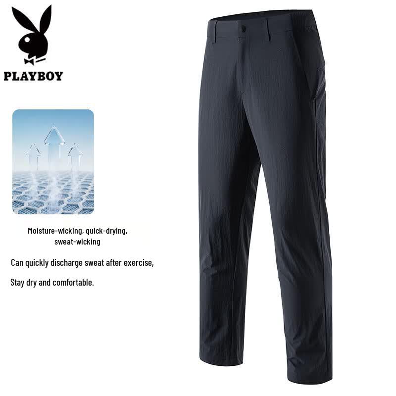 PLAYBOY Men s Cooling Quick-Dry Straight-Leg Casual Pants 3XL