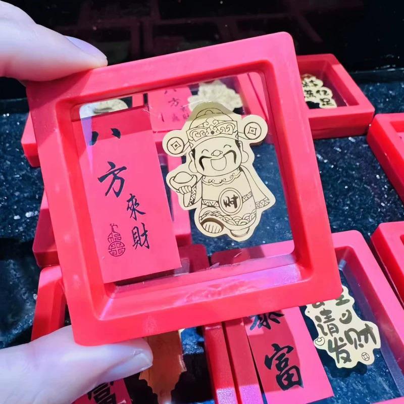 999 Pure Gold Lucky Cat Wealth Sticker: Attract Wealth and Prosperity to Your Phone