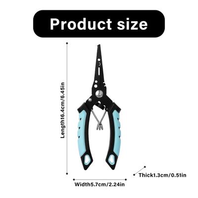 Plier Fishing Plier Fishing Tackle with Sheath and Coiled Lanyard Fishing Multitool Hook Remover Braided Line Cutter