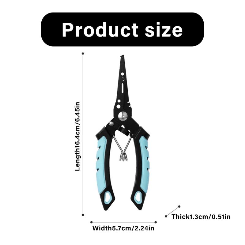 Plier Fishing Plier Fishing Tackle with Sheath and Coiled Lanyard Fishing Multitool Hook Remover Braided Line Cutter