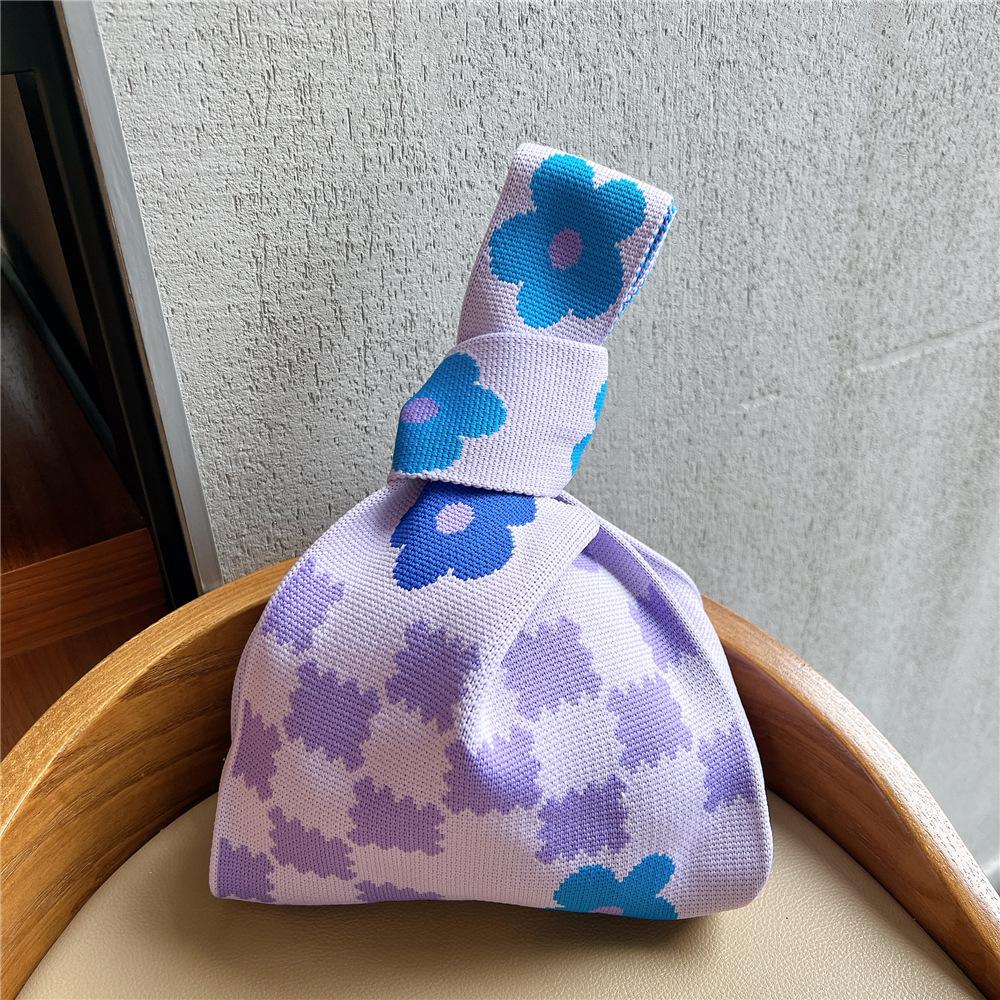 Knitted Mobile Phone Bag For Women In Spring And Autumn Cute Cartoon Versatile One Shoulder Diagonal Cross Bag Travel Coin Purse Small Handbag