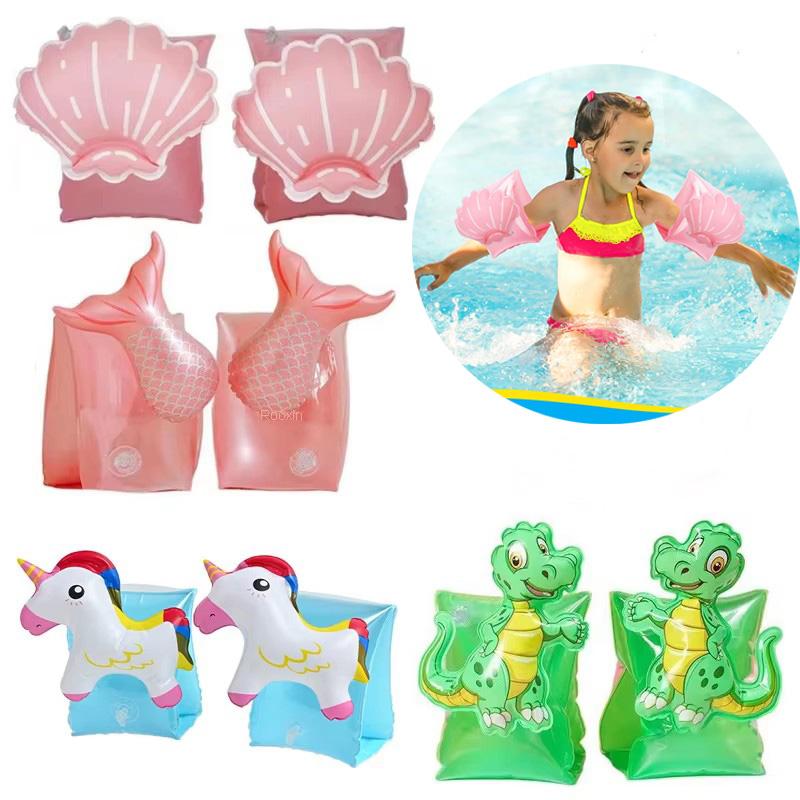 Rooxin Portable Swim Arm Ring Inflatable Armbands Pool Floating Ring Swim Accessory For Summer Water Sports Swimming Ring Tube