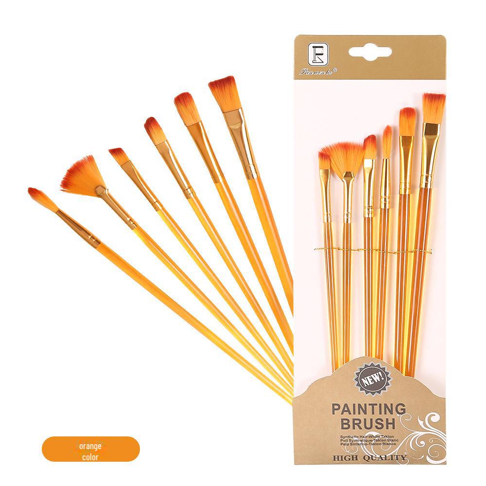 Set di 6 pennelli per pittura in nylon cross-border con gesso ad acqua e materiali artistici fai da te