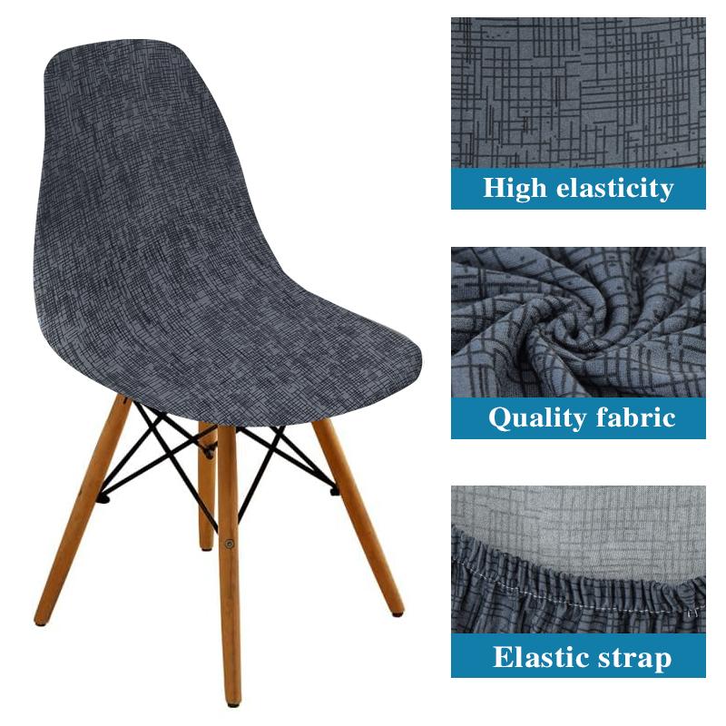 Floral Printed Shell Chair Covers Elastic Seat Cushion Cover Protector for Chairs Fitted Kitchen Living Room for Home Decor 1pc