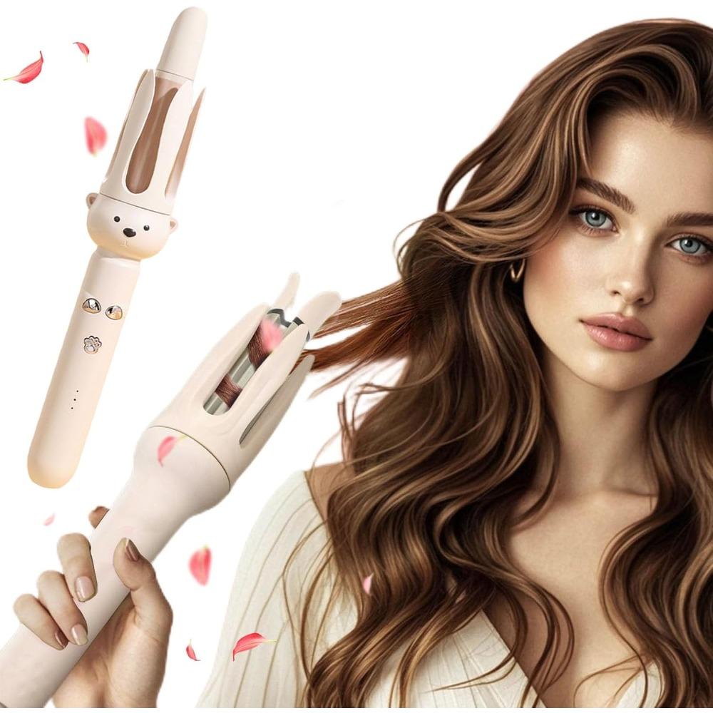 Automatic curling iron, 2026 new cute automatic curling wand, 3 temperature settings, anti-scald and anti-tangle rotating curling wand 1PCS
