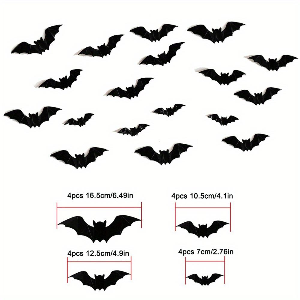 1pc Table Runner with 16 Pack 3D Bats, Spider Web Black Lace Table Runner for Kitchen Dinner Table Party Decoration Indoor