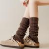 Autumn and Winter Knitted Leg Warmers In the Maillard Color Palette Y2k Vertical Striped Simple Wool Snow Boot Socks Jk Socks