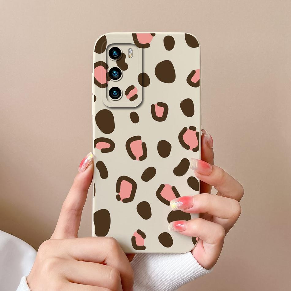 For Huawei P40 Pro Case Cute Cat Soft Liquid Silicone Full Coverage Anti Drop Bumper For HuaweiP40 P 40 P40Pro Candy Funda Shell
