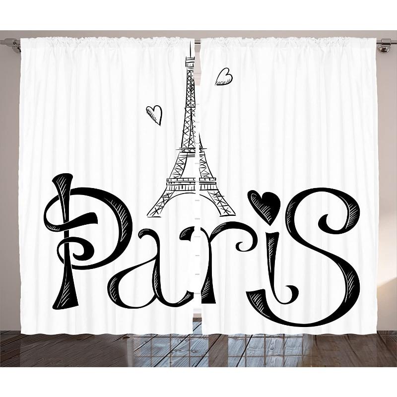 Paris Architecture Pink Window Curtains Bedroom Kitchen Curtain Panel Christmas Home Decor Curtains for Living Room