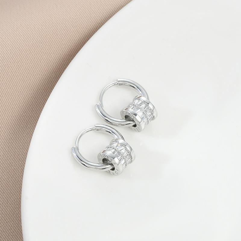Ear Buckle Popular Jewelry Temperament Earrings Female A Two Wear Zirconia Earrings Commuter Wind Round Face Thin Ear Buckle Jewelry Trends