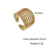 Women's Gold French Retro Stainless Steel Open Ring - Fade-Resistant, Multi-Layered Titanium Design