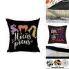Hocus Pocus Cushion Cover Halloween Themed Home Decor Soft Linen Material Machine Washable 18x18 Inches