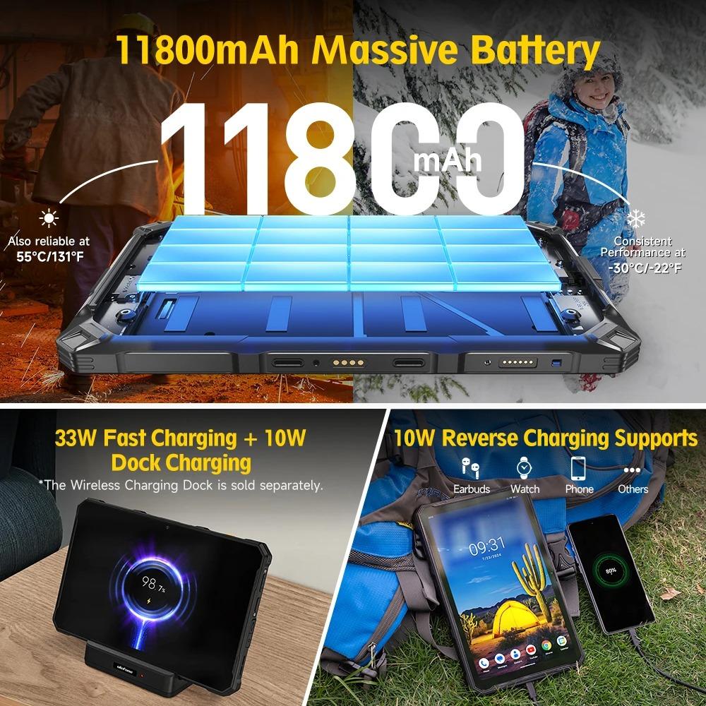 Ulefone Armor Pad 4 Ultra 5G Rugged Tablet Thermal lmaging 11800mAh 10.36" 2K Up to 16GB+256GB Android 15 LED