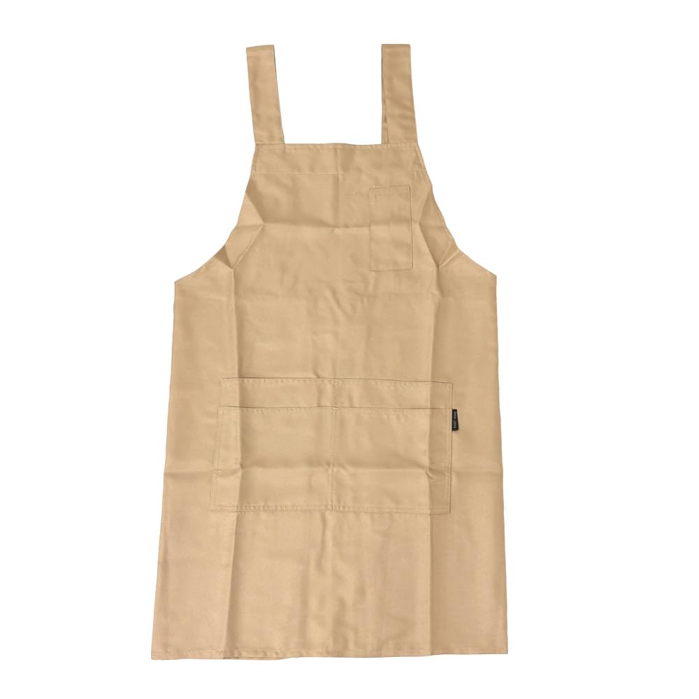 Salonje with Plain Apron, H-type, L, Neck-strap type, pocket, Unisex, Beige, 88202-23 бежевый