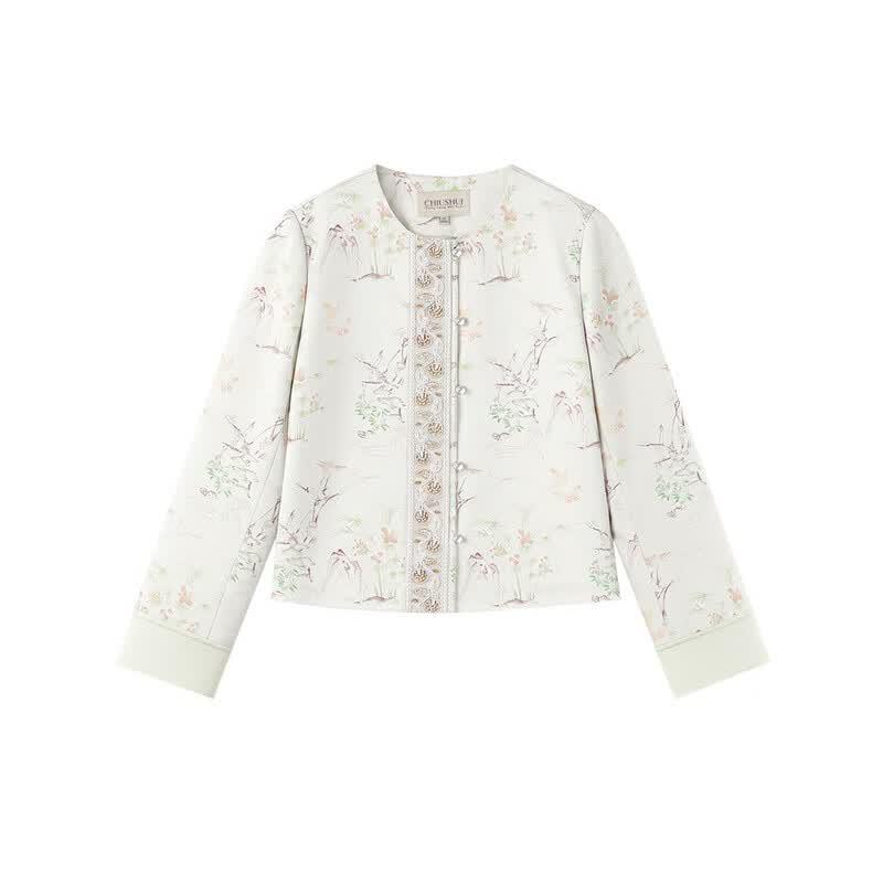 Women's Chinese Style Ink Print Short Jacket