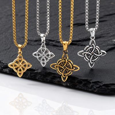 Stainless Steel Celtic Knot Necklace for Men Eternal Connection Jewelry Gift Durable Triquetra Pendant