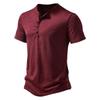 Mens Plain Short Sleeve Henley T Shirt Summer Casual Pullover Loose Top Blouse