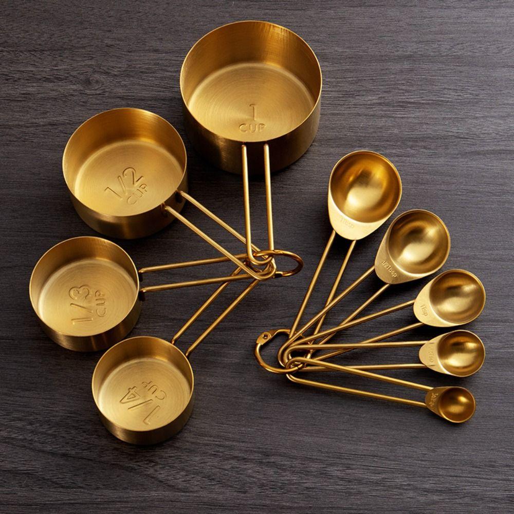 Cooking Baking Measuring Spoon Gold Measuring Cup Set Multi-purpose Measuring Cups Kitchen