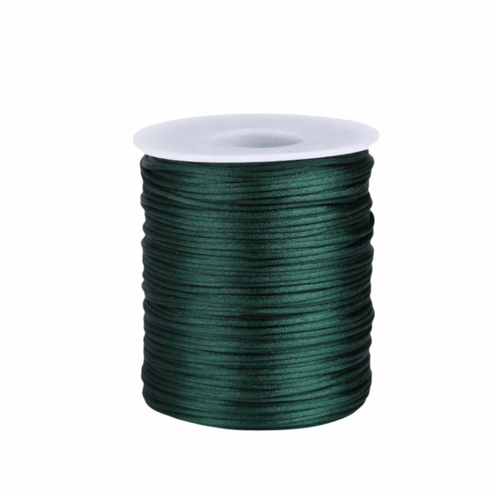 

100m Silky Trim Braided Cord 1.5mm Silk Rope Craft String Beading String Chinese Knotting темно-зеленого