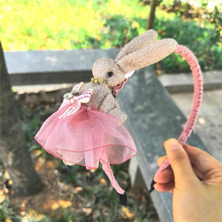 Niedlicher Plüsch Hase Hasenohren Prinzessin Cartoon Haarband Mädchen Kinder Haar Kopf Band Reifen Accessoires Für Kinder Geschenk Haarbänder