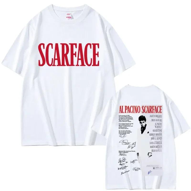 90er Klassiker Gangsterfilm Scarface Merch T-Shirt Retro Tony Montana Al Pacino Unisex Mode Locker für Damen und Herren T-Shirt
