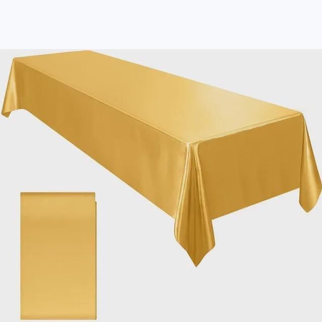 Rectangle Wedding Satin Tablecloth 57x102inch Bright Smooth Silk Table Cover for Wedding Banquet Anniversary Dining Table Decoration