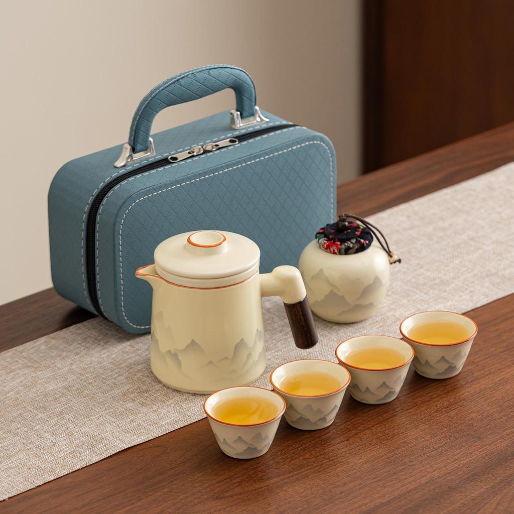 Portable Luxury Travel Tea Set: Quick Brew Cup for Outdoor Camping and Vehicles