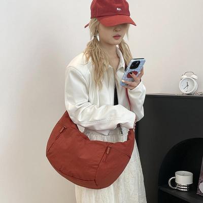 Large Capacity Lightweight Dumpling Crossbody Shoulder Bag, Simple Classic Underarm Bag