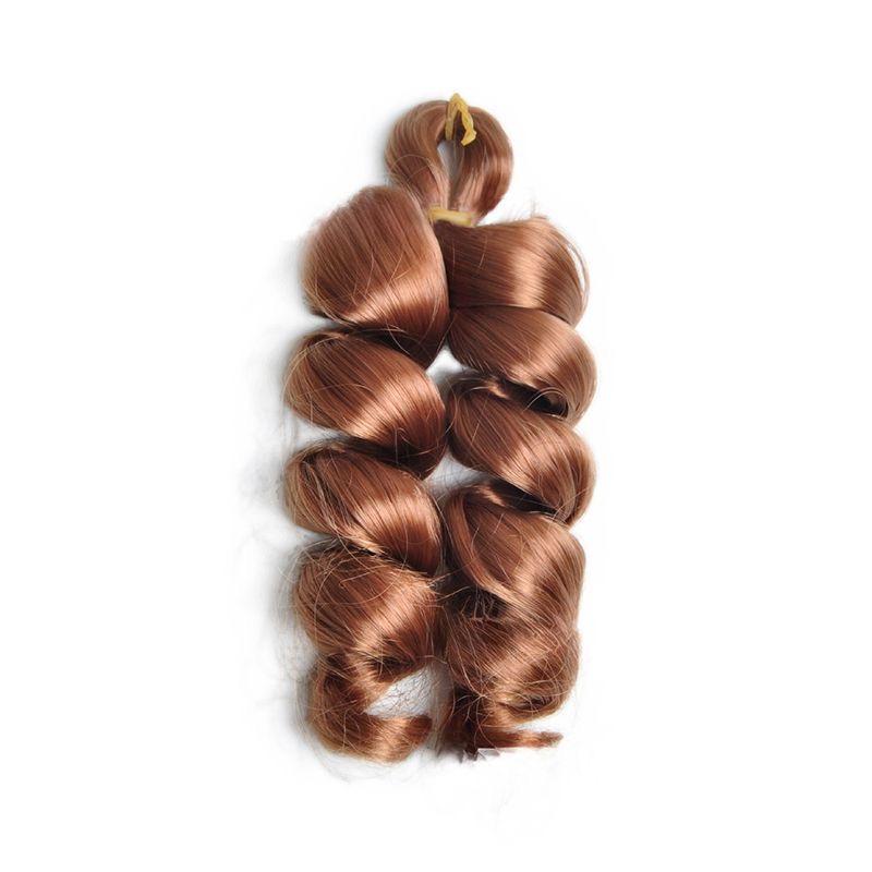 Synthetic Loose Wave Crochet Hair 12 Inch French Loose Curled Body Wave Woven Hair Water Wave Women's Wig Monochrome Mixed Color