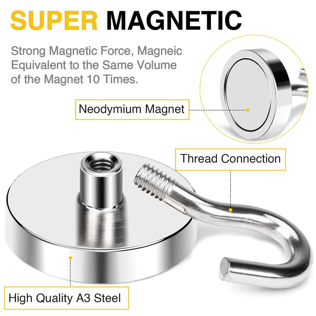 E20 12KG Pull Force Magnetic Steel Hook Kitchen Refrigerator Iron Door Hanging Hook