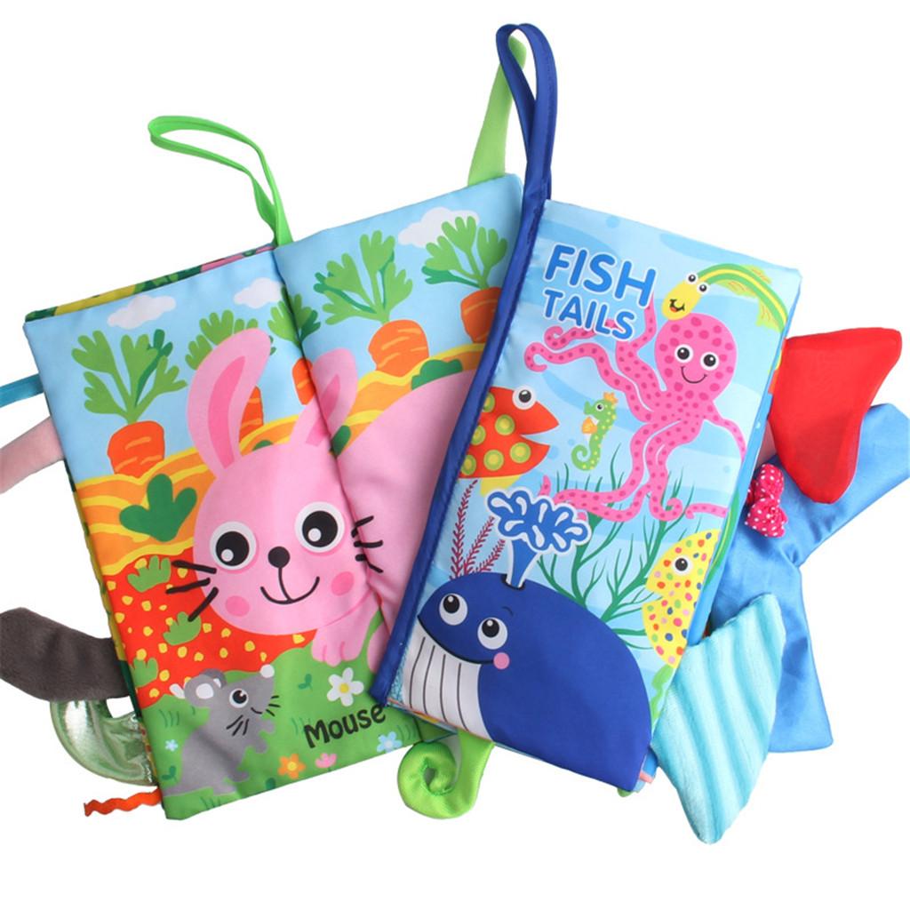 Baby Kids Intelligence Development Cloth 3D  Tail Book Educational Toy