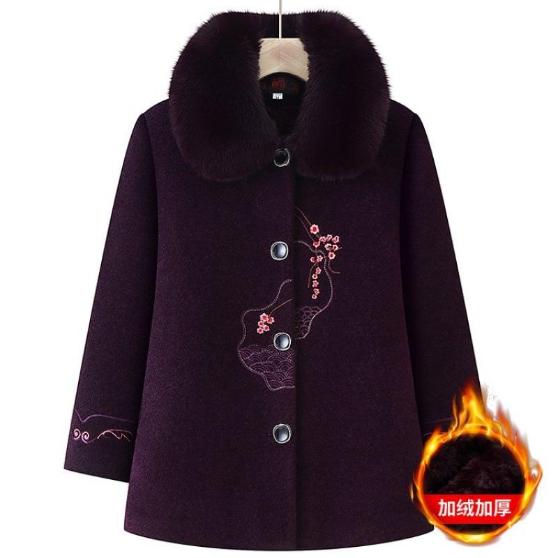 Winter Woolen Coat Mink Coat Thickened Warm Old Lady Clothes