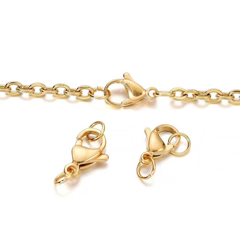 10-30Pcs Stainless Steel Lobster Clasp with Jump Rings For Bracelet Necklace Chains DIY Jewelry Making Findings Supplies