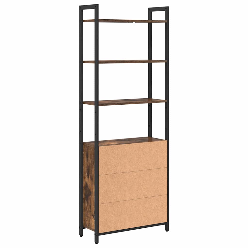 Bookshelf Smoked Oak 60 x 24 x 161 cm Engineered Wood