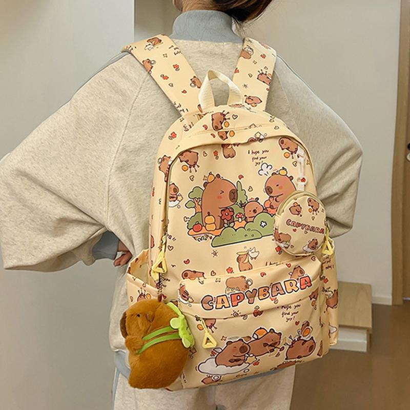 2025 New Printed Student Backpack Large Capacity Lightweight Ridge Protection Backpack Cute Cartoon Casual Joker Schoolbag