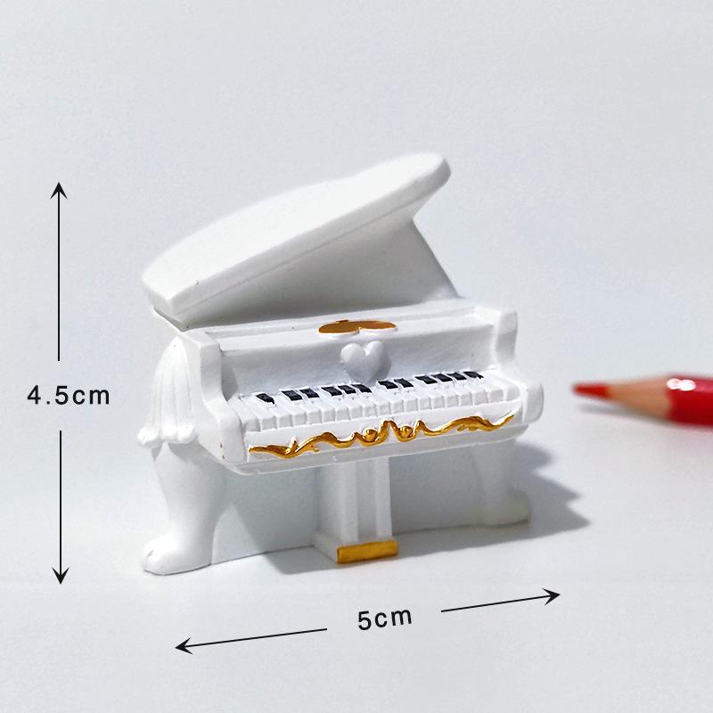 Miniature Piano Instrument Desktop Micro Landscape Decoration DIY Couple Figurines Valentine's Day Gift Ornament