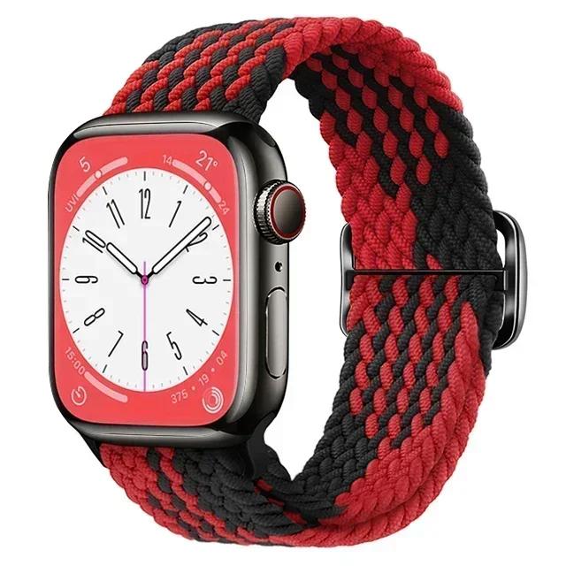 Nylon Strap for Apple Watch Ultra 2 Band 49mm 40mm 44mm 41mm 38 45mm Elastic Braided Loop Bracelet IWatch Series 9 8 7 6 SE 5 4