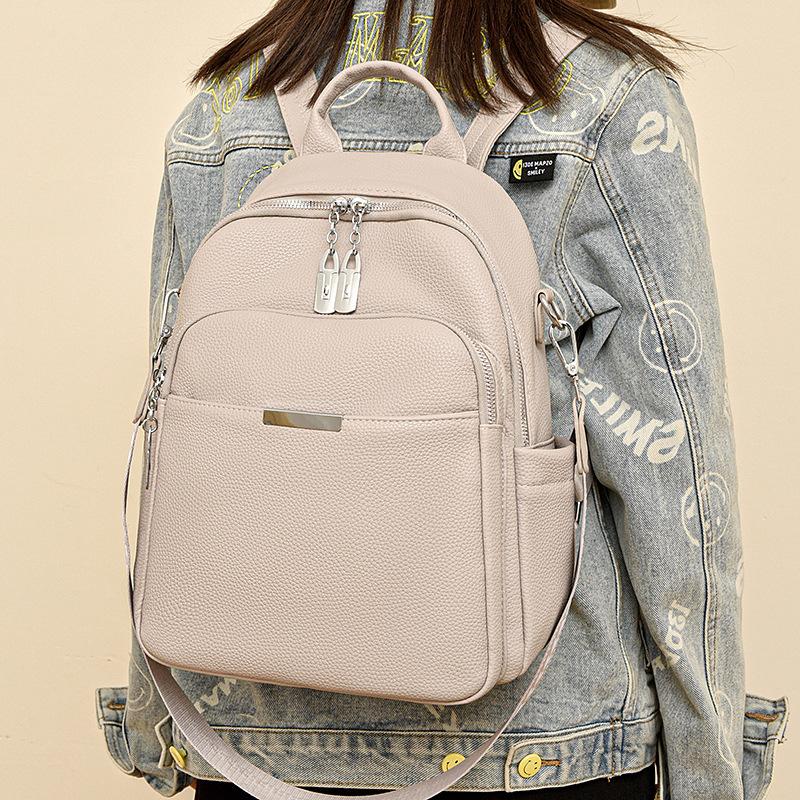 Schoolbag Korean Version Backpack Women's Large Capacity 1011 New Fashion Versatile Backpack Travel Bag Foreign Style Student College School Bag