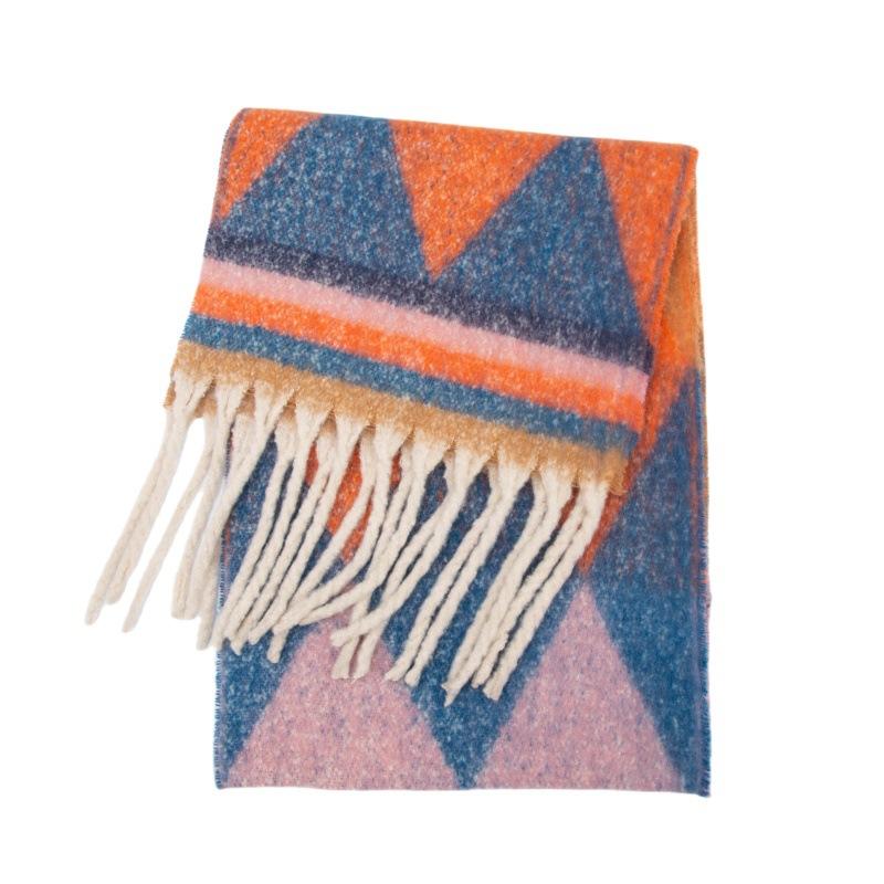 Women's Vintage Scarfs Winter Casual Scarf Shawl Wraps Poncho Blanket Fringe Soft Warm Thick Blanket Scarfs for Women Chunky Long Shawl Scarves