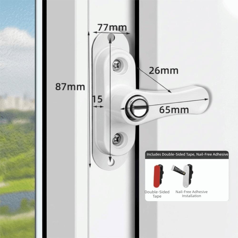 With Key Window Frame Lock Plastic Steel T-Lock Hardware Accessories Safety Locks  Home Security White 1