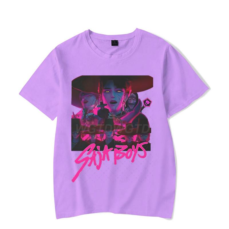 Saja Boys Jinu Print Men T Shirt Women Fashion KPop Demon Hunters Shirt Short Sleeve Casual Anime KPop Demon Hunters Streetwear
