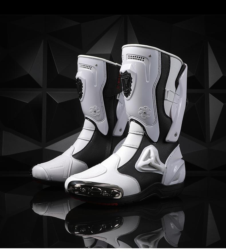 Unisex High-Top Off-Road Motorcycle Riding Boots with Rotary Buckle