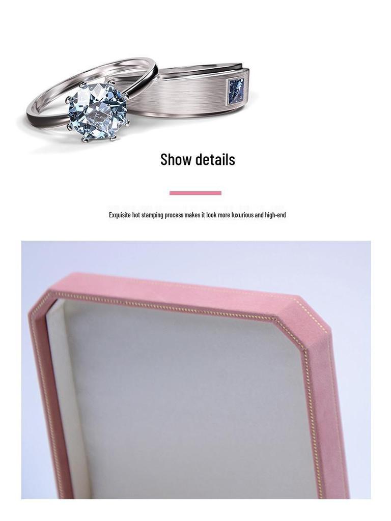 Octagonal Velvet Wedding Jewelry Box for Rings, Necklaces, and Earrings