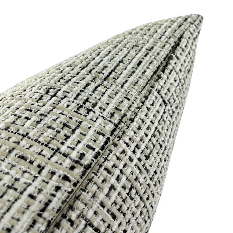 HINYEATEX Contemporary Solid Woven Pillow Case Gray Black Hopsack Decorative Sofa Cushion Cover 45x45cm 1 Piece Pack