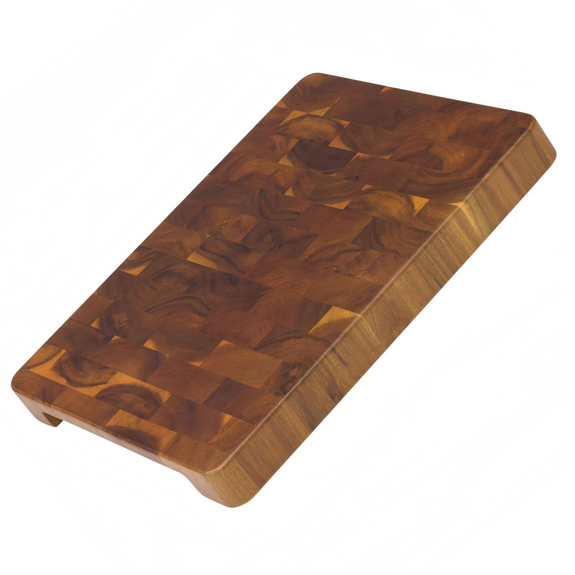 

Acacia Wood Cutting Board with Suction Feet - Geometric Mosaic Style, Thickened Solid Wood for Kitchen Use. 40*32*4CM (Acacia Wood with Suction Cup Feet)