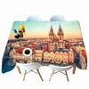Thicken Cotton Tablecloth Red Castle Pattern Rectangular Round Table Cloth For Wedding Picnic Party