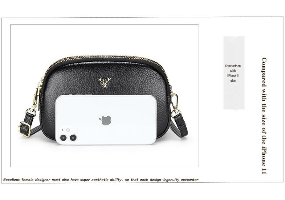 2025 Women's Soft Leather Three-Layer Shoulder Crossbody Bag - New Fashion Style for Mothers