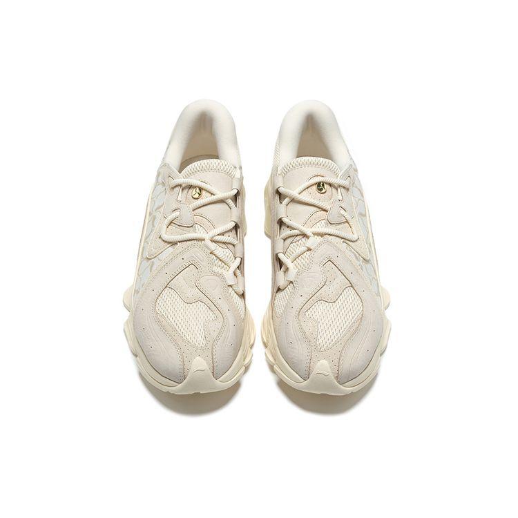 Li-Ning 1990 Lava Retro Thick Sole Height Increasing Low Top Casual Shoes Men sneaker Light-Antique-Yellow ALFS193-2